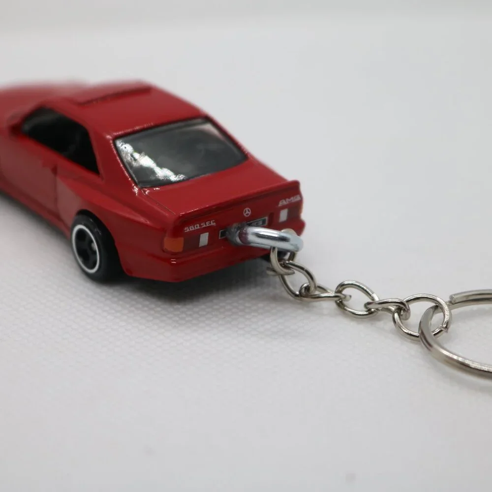 Hot Wheels '89 red Mercedes 560 SEC AMG custom keychain